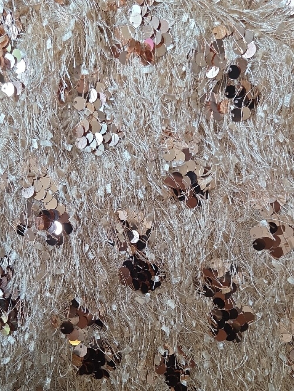 Zara Rose Gold Sequin Feather Mini Skirt - Picture 3 of 3